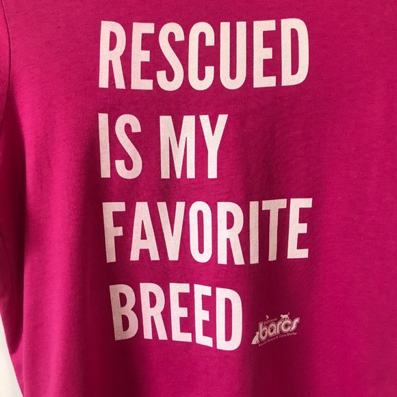 ‘Rescued is My Favorite Breed’ Short Sleeve T-shirt 🐶, Size M - Picture 2 of 6